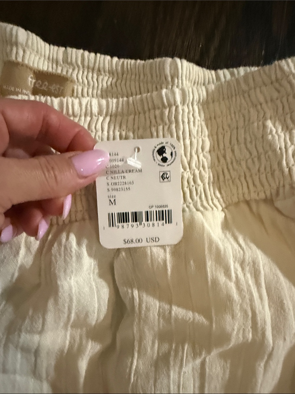Free People Cream Wide Leg Layered Gauze Pants - Picture 7 of 7